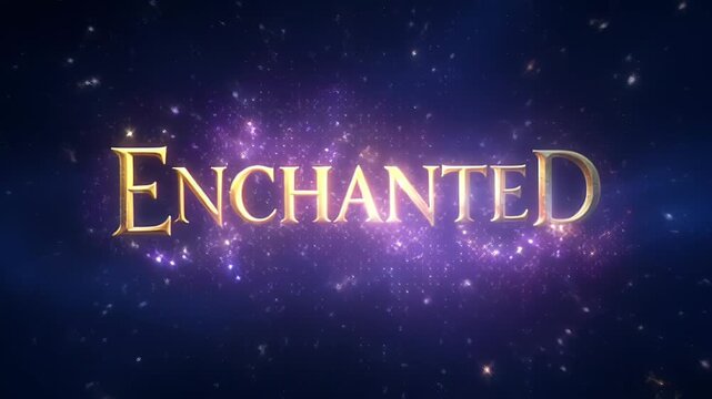 Enchanted Night Sky Fantasy Title With Cosmic Glow and Sparkles.