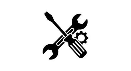 Tools icon with wrench screwdriver gear.