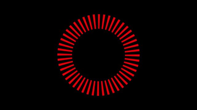 Red Circular Loading Spinner Animation on Black Background 4K Seamless Loop