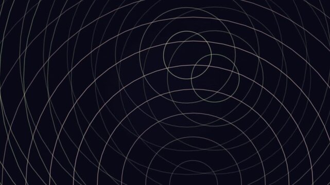 A dark digital web forms a 3d spiral tunnel pattern against a black and white abstract background with tech blue light lines and a vector radar design