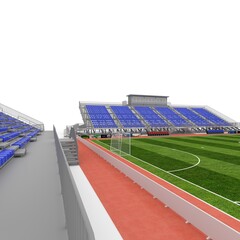 3d render of outdoor futsal arena