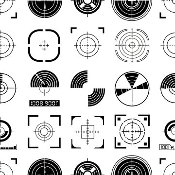 Seamless Pattern of Various Targeting Reticles and Crosshairs 1.