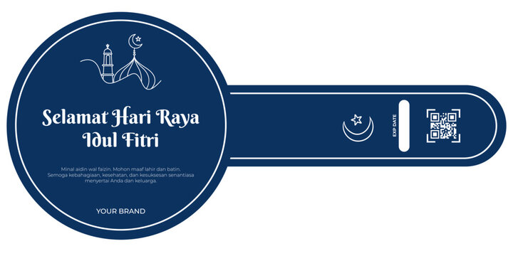 Product label sticker template eid al fitr selamat hari raya idul fitri stiker jar box packaging