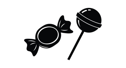 Two black candies depicted in a striking silhouette © MDHOJAIFA