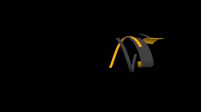vector illustration of ribbons twist motion reveal effect collection with alpha channel
