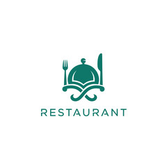 Fototapeta premium Restaurant emblem featuring culinary symbols and dining elements in a stylized illustration