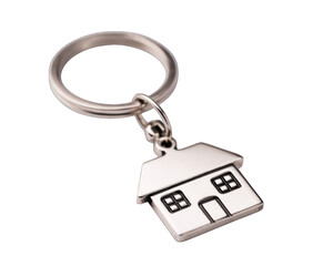 Keychain for real estate or House Shaped Pendant on transparent background