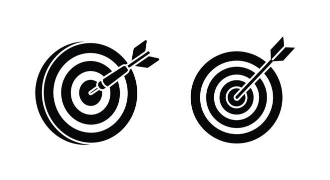 Two target boards with arrows a striking black silhouette