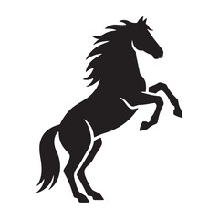 Obraz premium Black horse silhouette isolated on white background