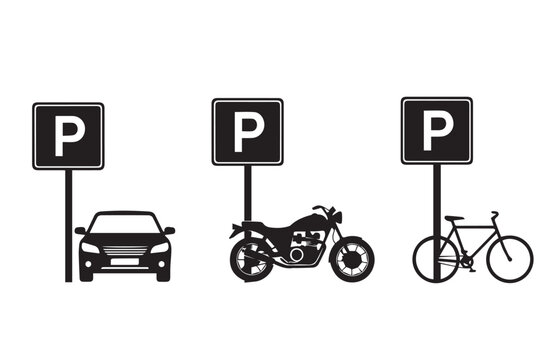 Parking signs for various vehicles