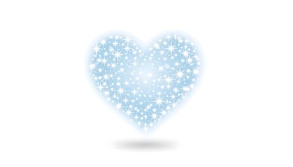 Obraz premium Sparkling blue heart shape filled with tiny bright stars and light effects
