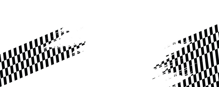 Race flags or checkerboard background. Chess game or rally sport car competition wallpaper. Tilted black and white squares pattern. Banner with checkered texture. Vector flat illustration
