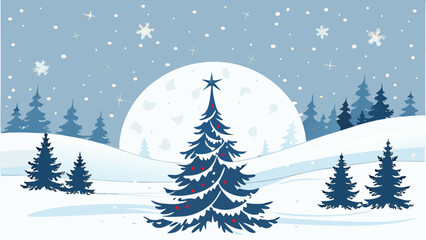 Obraz premium Holiday Celebration Tree Vector Winter Wonderland Design