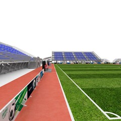 3d render of outdoor futsal arena