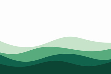 Obraz premium Abstract Green Layered Wave Landscape Background