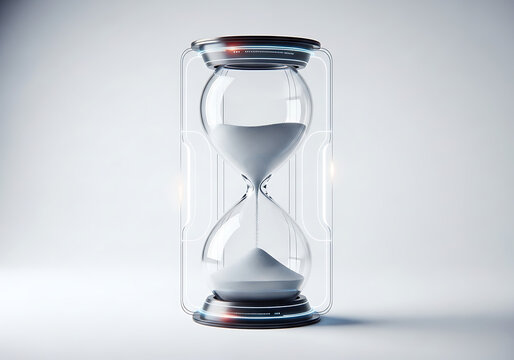 Modern hourglass with subtle digital style frame