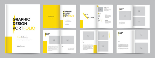 Modern Yellow White Graphic Design Portfolio Template