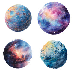 Fototapeta premium Watercolor - planet illustrations watercolor object isolated png.