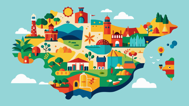 Creative Spain Map Vector