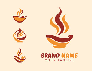 smoky food bowl logo design template