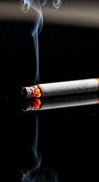 Close-up of burning cigarette smoke.