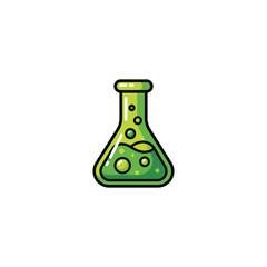 Science Beaker Liquid Flat Vector Art