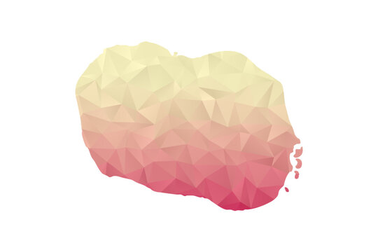 Cook Islands Map - Polygon Style Vector Illustration in Peach and Pink Gradient, Low Poly Geometric Design, Isolated on White Background for Infographics and Projects.