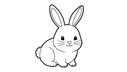 Obraz premium Cute Baby Bunny Line Art Illustration