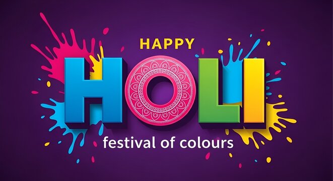 happy Holi. Indian festival with color full pots. abstract vector illustration design.