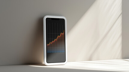 Smartphone Display Financial Graph Trading Analytic.