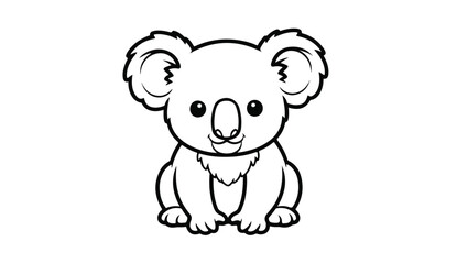 Fototapeta premium Cute Baby Koala Line Art Illustration