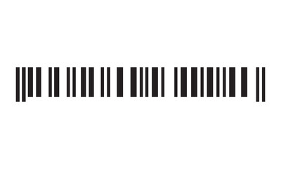 Fototapeta premium Simple Black Barcode Isolated on white background. High contrast black barcode symbol with vertical lines, retail, inventory, and product identification concepts.