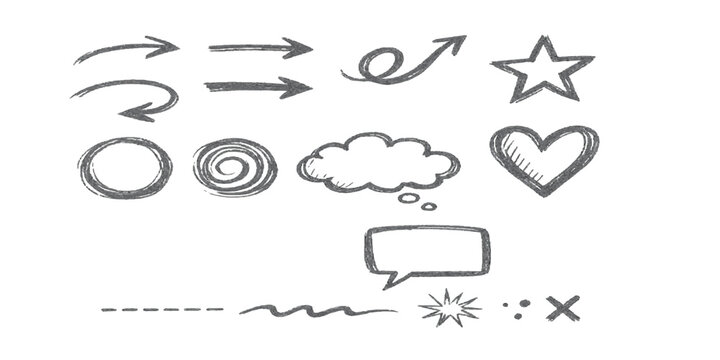 A collection of vector speech bubble icons and comic communication elements featuring cloud shapes and chat balloons for web design illustration