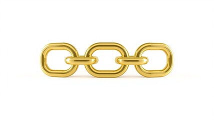 3D Icon Golden Interlocking Chain Links Center