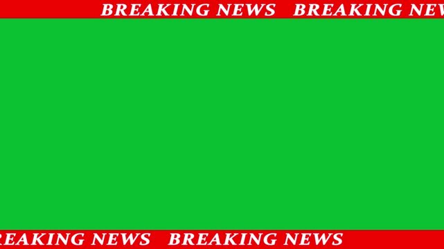 TV broadcast news show program with breaking news template moving animation on green screen. News report and breaking news breaking news template.