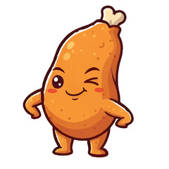 Fototapeta premium Funny cartoon fried chicken characters