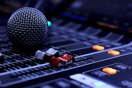 Digital wireless microphone on a Class Mixer board.