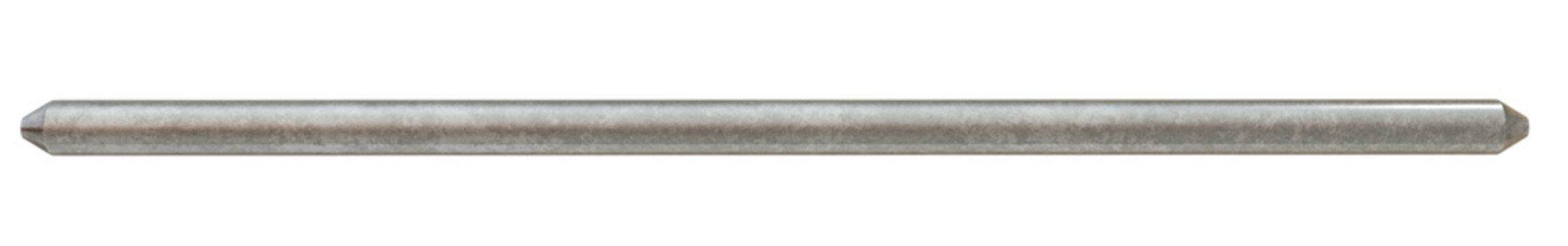 realistic 3d render of a long tapered metallic rod with weathered brushed steel texture for industrial and mechanical asset visualization