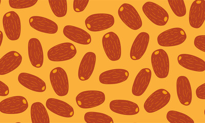 Dates Seamless Pattern. Organic Ramadan Food Background. Ideal for food packaging, Ramadan design, textile printing, wrapping paper