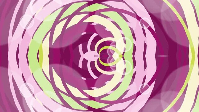 Abstract Psychedelic Swirling Circles and Patterns in Pink and Green.