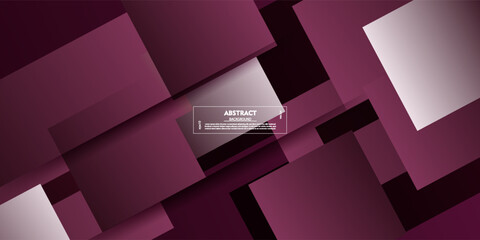Bright purple paper cut abstract background. Simple overlapping square pattern with shadow. Vector Eps10