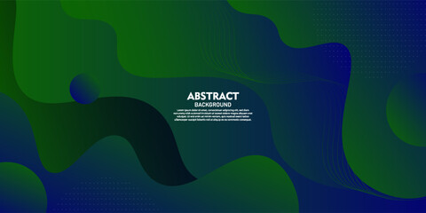 Modern geometric business banner design with green and blue gradient background. Creative banner design with wave shape. Vector Eps10