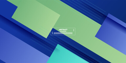 Blue abstract background with shadows and overlapping lines. Blue and green background with trendy pattern design. Vector Eps10