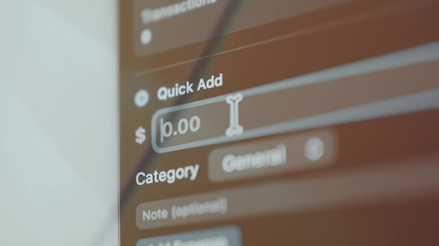 Input field for entering a numerical value of US dollars within the interface of a financial mobile application