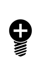 Obraz premium Black and white screw icon symbol.