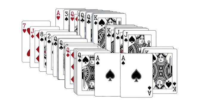 Playing Cards Solitaire Game Setup Illustration
