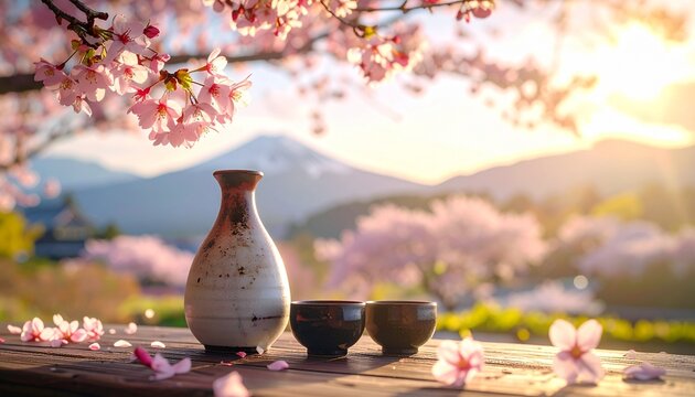 日本酒　お猪口と徳利のイメージ画像