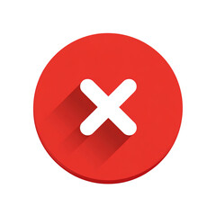 Obraz premium Red circle icon with white minus sign for prohibition or delete transparent background
