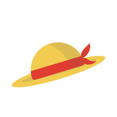 Straw Hat with Red Bandana