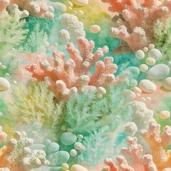 Softly Colored Underwater Coral Reef Scene ocean